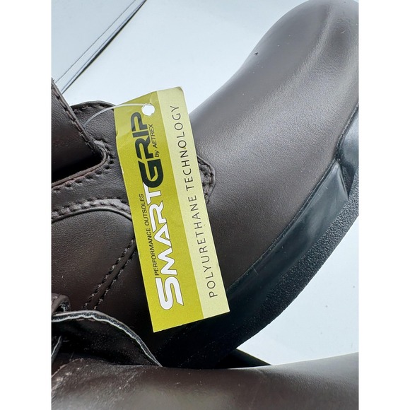 Apex SmartGrip Shoes Mens Size 9.5 Wide Brown Leather Hook & Loop Loafers main image 8